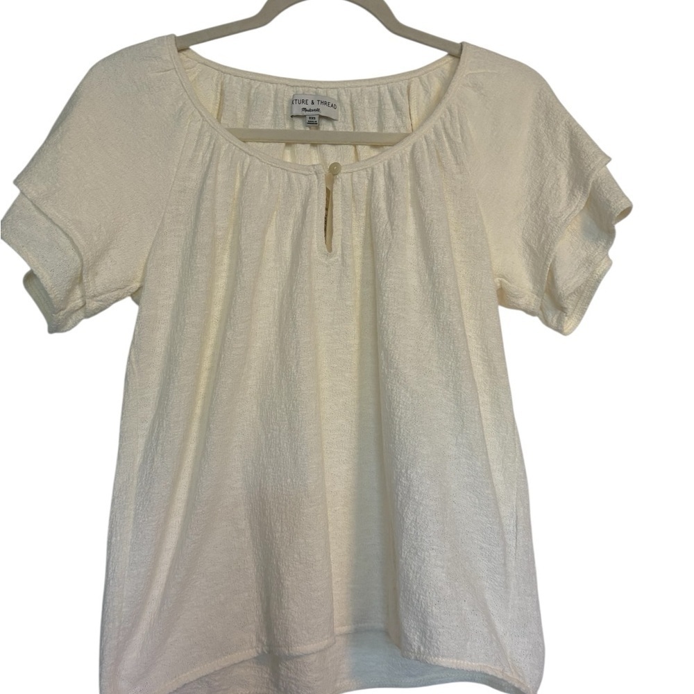 Madewell Cream Textured Blouse
